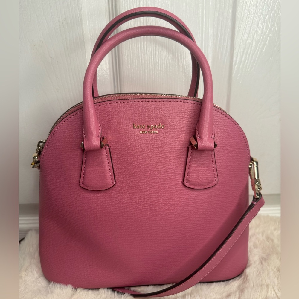 KATE SPADE NEW YORK LEATHER DOME HAND BAG PINK - Picture 7 of 15